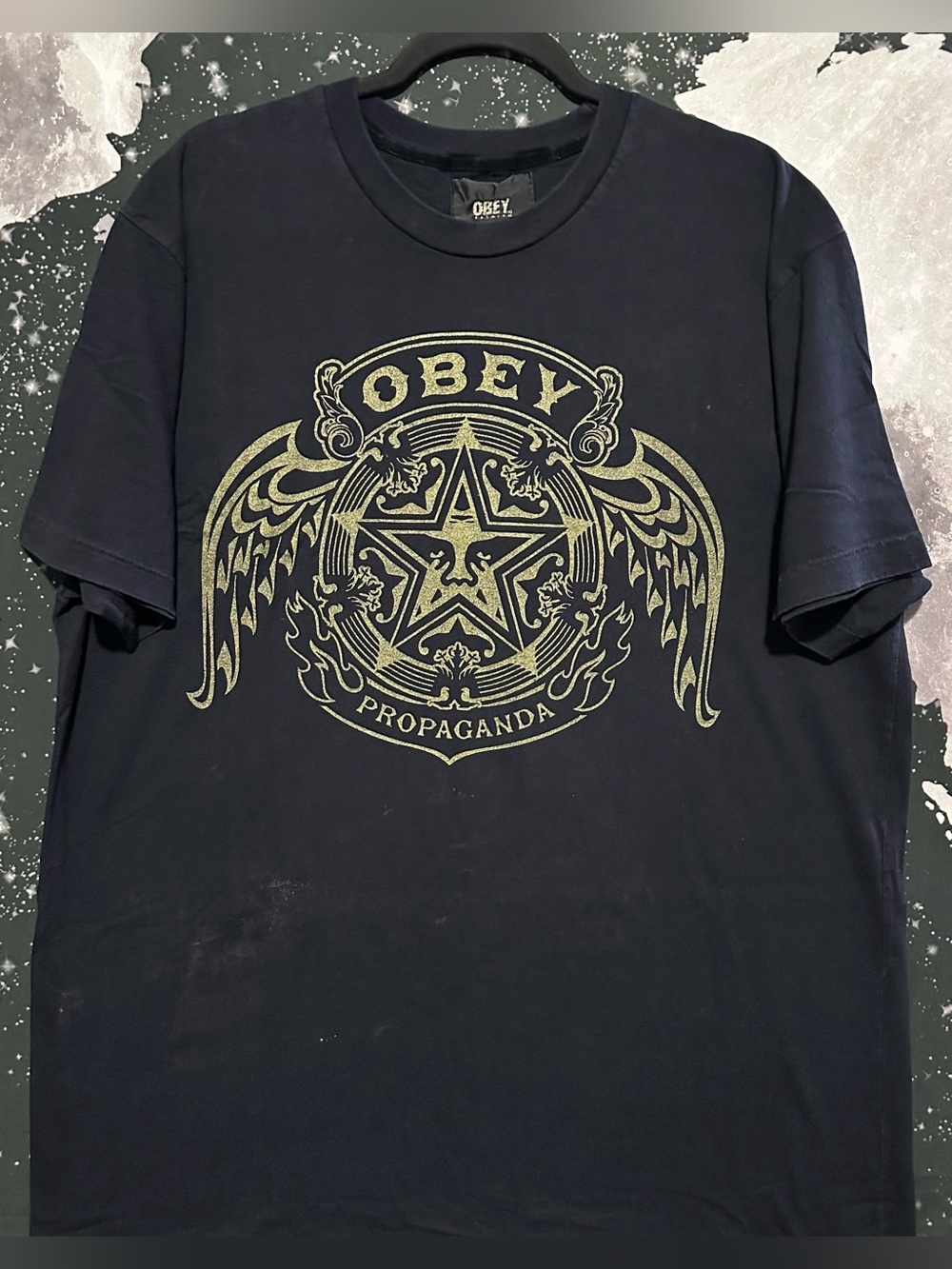 Obey Propaganda Golden Star Wing Logo Shirt